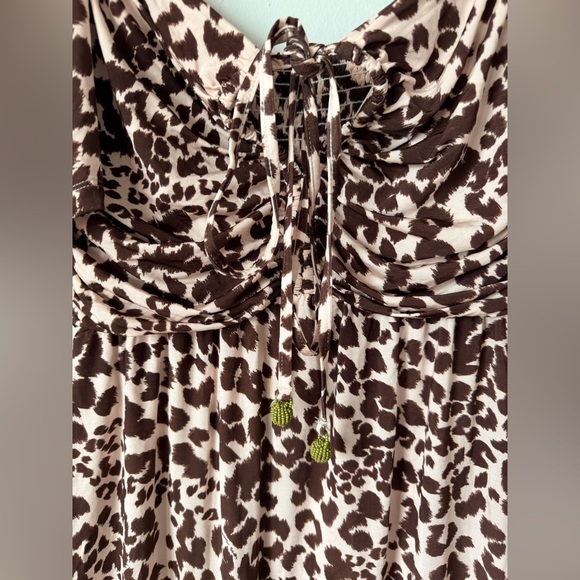 FARM RIO Leopard Print MIdi Dress with Flutter Sleeves - Picture 5 of 13